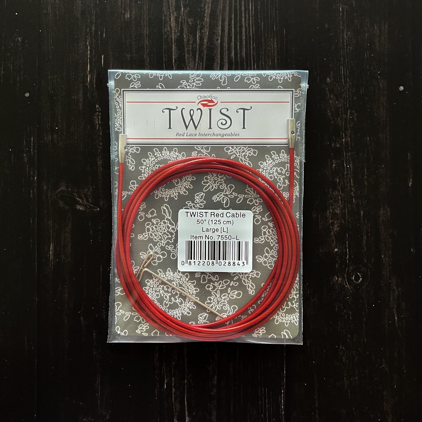Cable 125cm para palillos intercambiables Twist RED