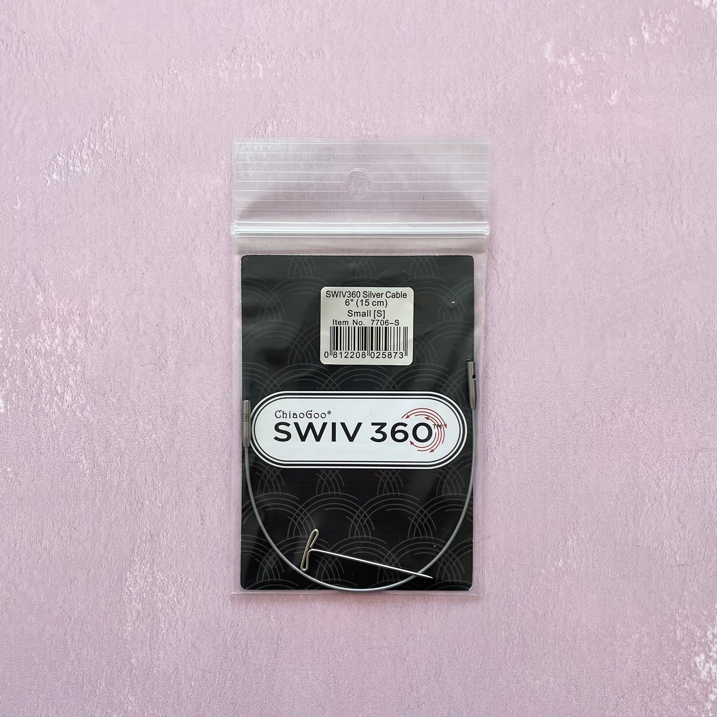 Cable para palillos intercambiables SWIV360 Silver 15cm - Para palillos de 8cm o menos