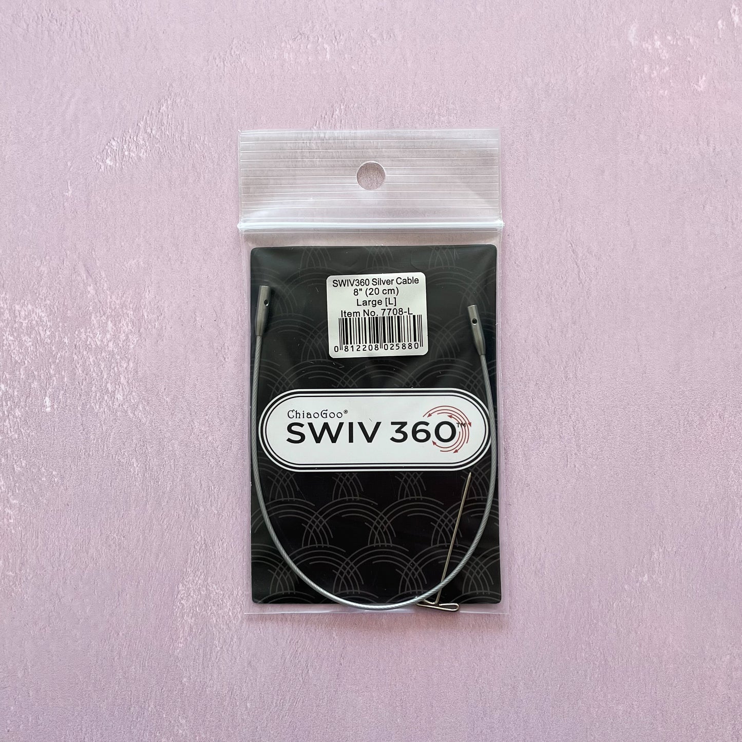 Cable para palillos intercambiables SWIV360 Silver 20cm - Para palillos de 10cm o menos