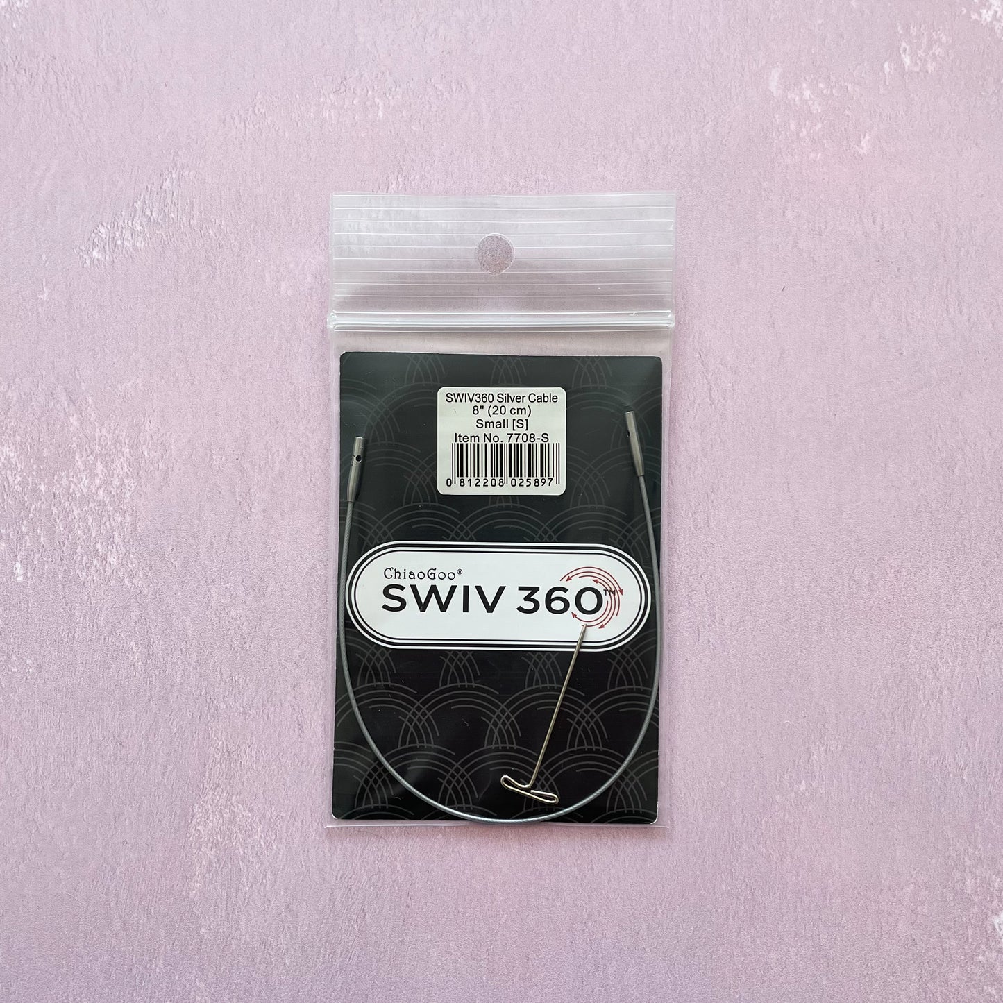 Cable para palillos intercambiables SWIV360 Silver 20cm - Para palillos de 10cm o menos